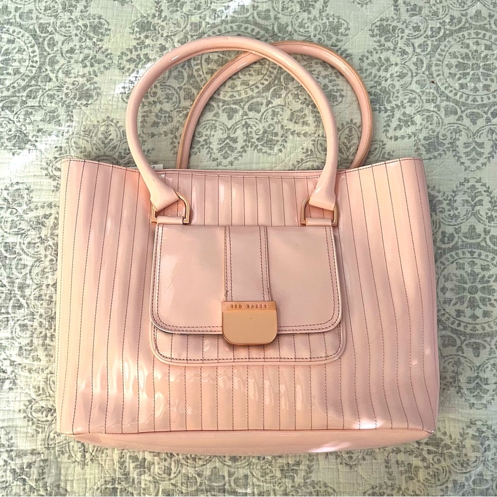 Ted Baker Pale Pink Patent Leather Tote, NWOT